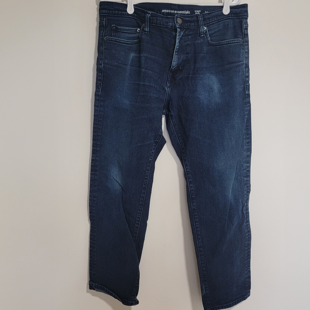 Amazon Essentials Straight Denim Blue Jeans 34x30 Men's